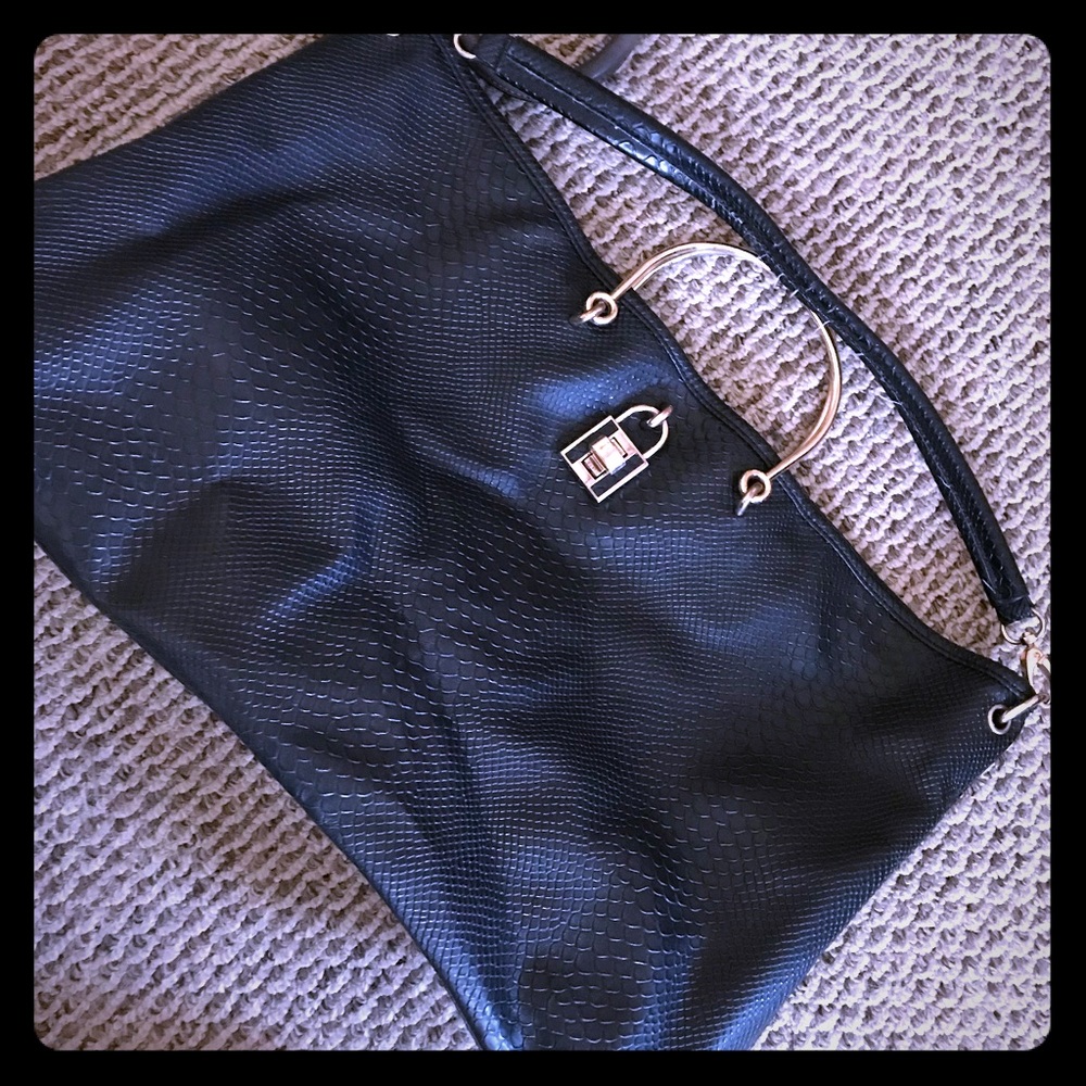 Faux leather tote